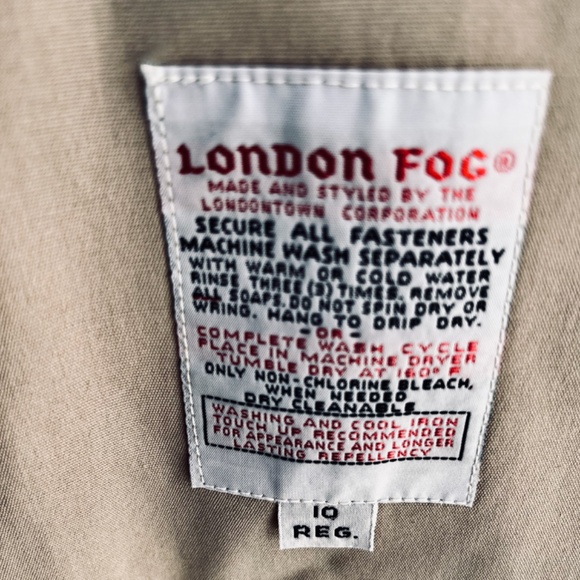 LONDON FOG Women's Trench Coat US 10 reg. Tan color Lined in plaid just in time! - Picture 8 of 10